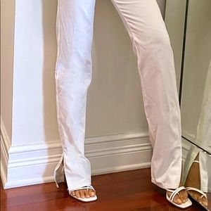 White split hem pants 🏳️